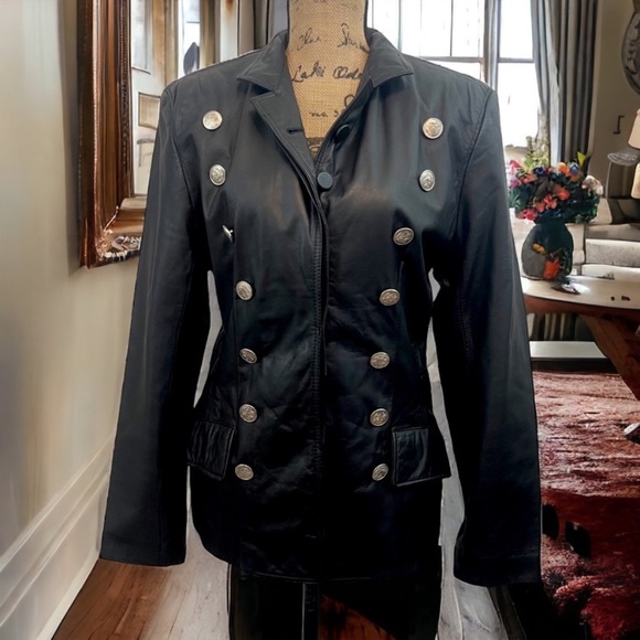 NWOT Vintage Genuine Leather Soldier/Military Jacket Lg - Picture 4 of 9